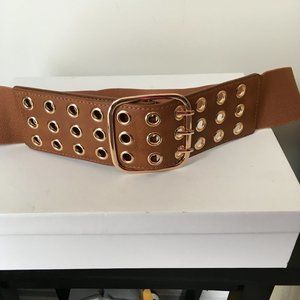 Cato Fashions Size 2X Light Brown Stretch Waist Belt